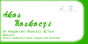 akos moskoczi business card